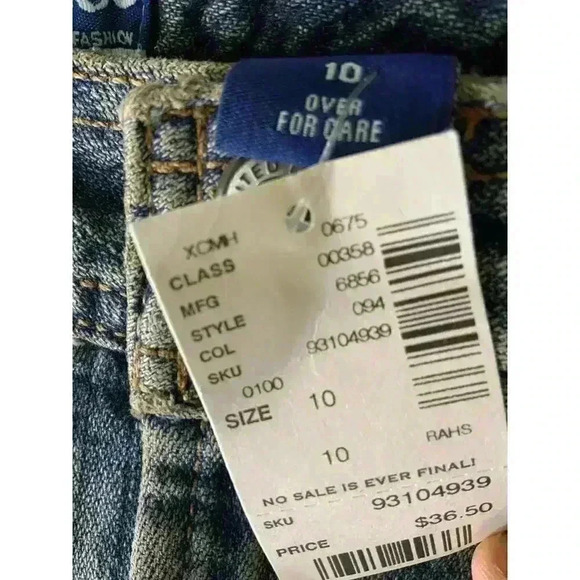 Limited Too Authentic Denim Jeans Junior Size 10 Regular Fit Flared Leg Blue - Picture 10 of 11